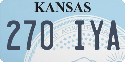 KS license plate 270IYA