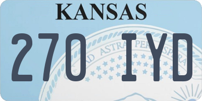 KS license plate 270IYD