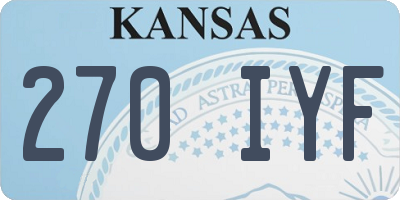 KS license plate 270IYF