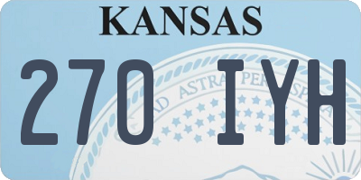 KS license plate 270IYH
