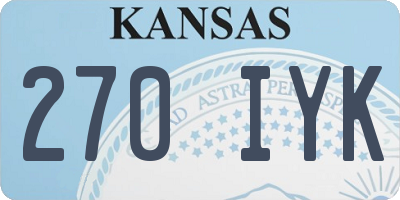 KS license plate 270IYK