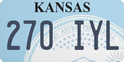 KS license plate 270IYL