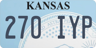 KS license plate 270IYP