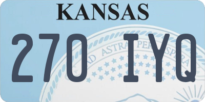 KS license plate 270IYQ