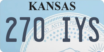 KS license plate 270IYS