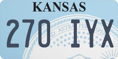 KS license plate 270IYX