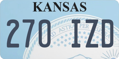 KS license plate 270IZD