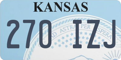 KS license plate 270IZJ