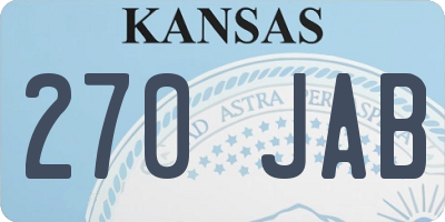 KS license plate 270JAB