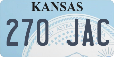 KS license plate 270JAC