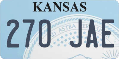 KS license plate 270JAE
