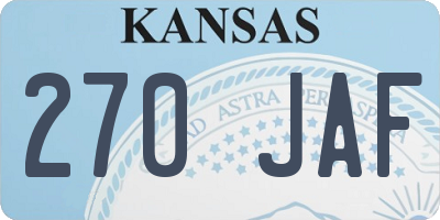 KS license plate 270JAF