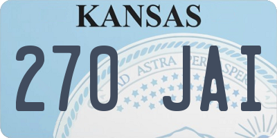 KS license plate 270JAI