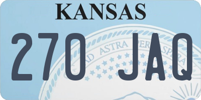 KS license plate 270JAQ