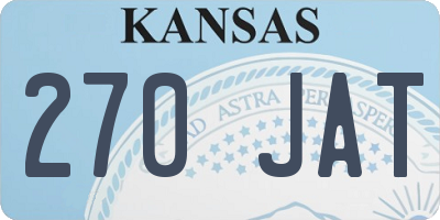 KS license plate 270JAT