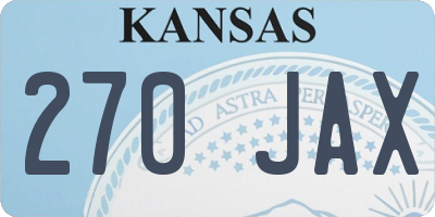 KS license plate 270JAX