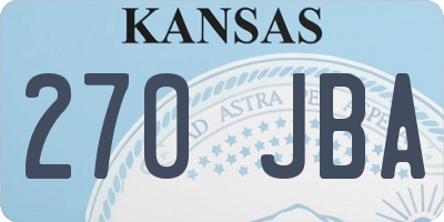 KS license plate 270JBA