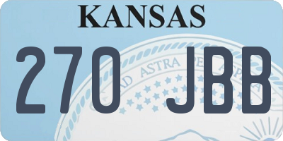 KS license plate 270JBB