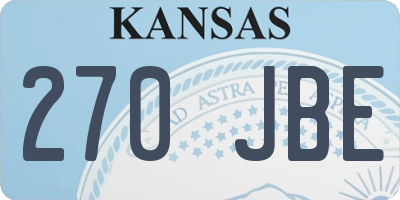 KS license plate 270JBE