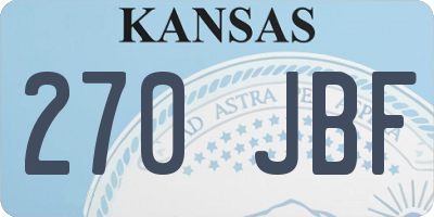 KS license plate 270JBF