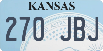 KS license plate 270JBJ