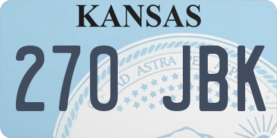 KS license plate 270JBK