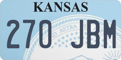 KS license plate 270JBM