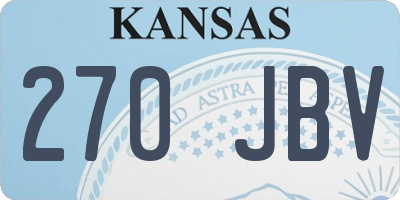 KS license plate 270JBV
