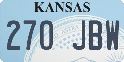 KS license plate 270JBW