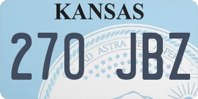 KS license plate 270JBZ