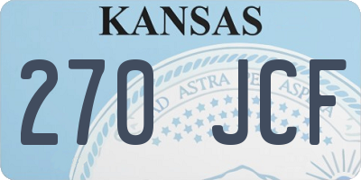 KS license plate 270JCF
