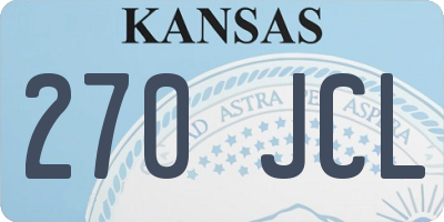 KS license plate 270JCL