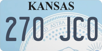 KS license plate 270JCO