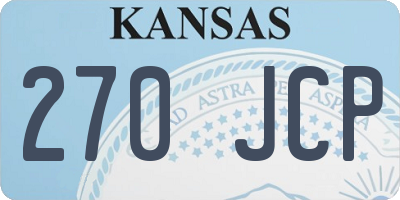 KS license plate 270JCP