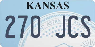 KS license plate 270JCS