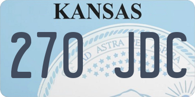 KS license plate 270JDC