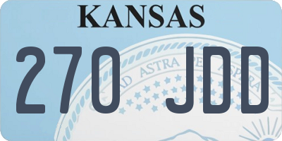 KS license plate 270JDD