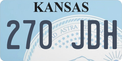 KS license plate 270JDH