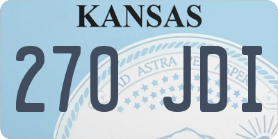 KS license plate 270JDI