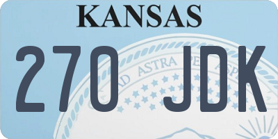 KS license plate 270JDK