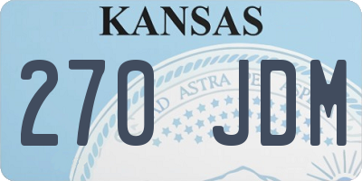 KS license plate 270JDM