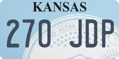 KS license plate 270JDP