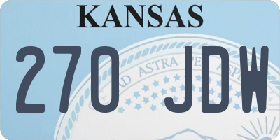 KS license plate 270JDW