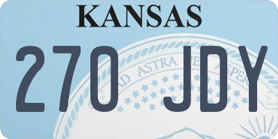 KS license plate 270JDY