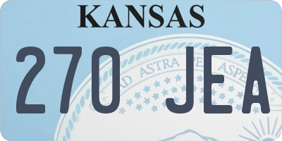 KS license plate 270JEA