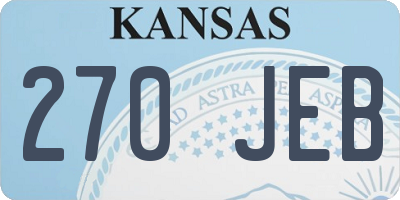 KS license plate 270JEB