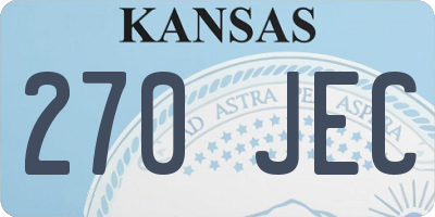 KS license plate 270JEC
