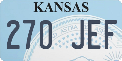 KS license plate 270JEF