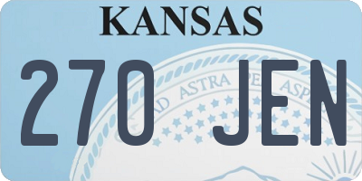 KS license plate 270JEN