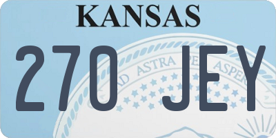 KS license plate 270JEY